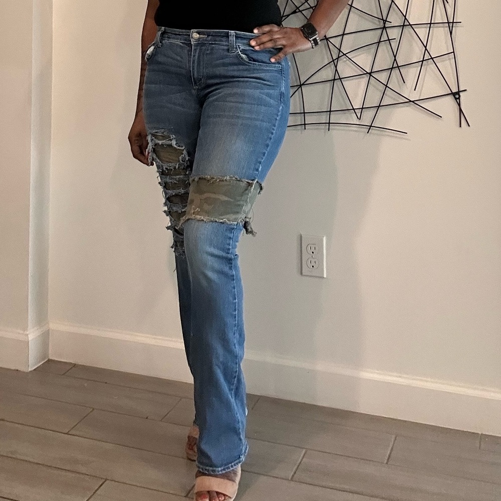 Custom Distressed Blue Jeans for Women